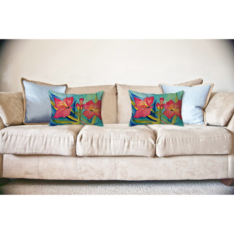  Coussin lombaire intérieur / extérieur Amaryllis, 16 po x 20 po