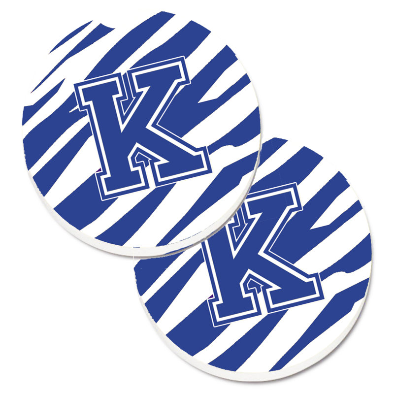 Sous-verre à cogramme initial de q tiger, K, Bleu / Blanc