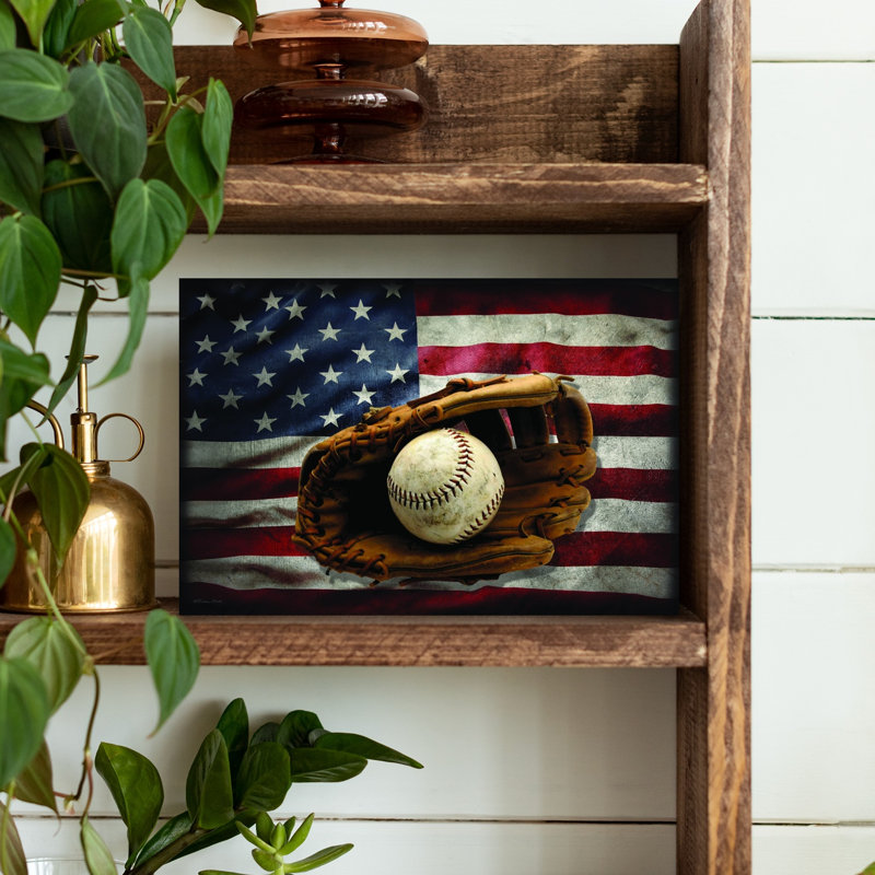 American Baseball II, art mural contemporain, H 12 po x l 18 po
