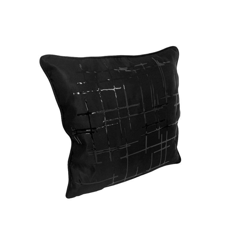 Paire de croisillons en satin noir Duchesse, Noir