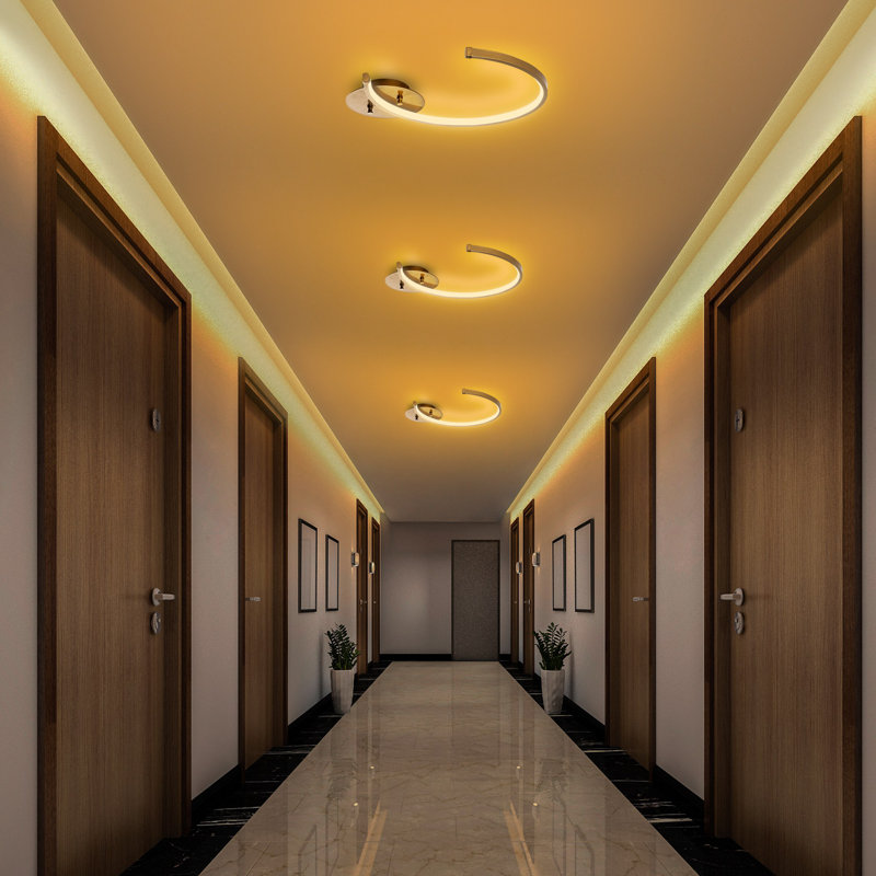 Modern Gold Chandelier, 18.1 x 2.4 x 13.0 inches | Metal Body with Base Plate (3.9 in Diameter) | Integrated LED 12W 3000K | Elegant Glam Lighting for Living Room, Dining Room, and Entryway Décor