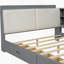 Lit plateforme en bois avec tête de lit avec rangement