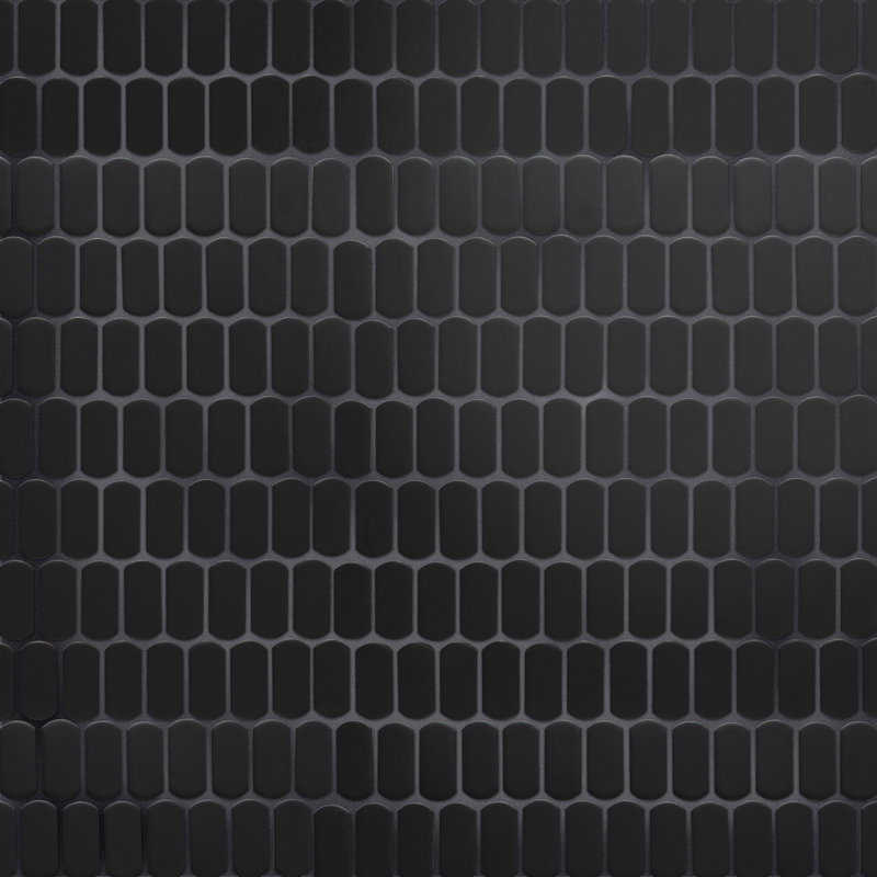 Hudson Capsule 12-1/4 In. X 13-1/8 In. Porcelain Mosaic Tile, Matte Black