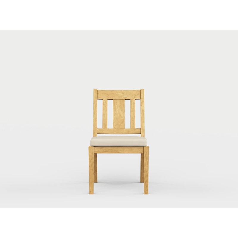 Savannah Outdoor Teak Dining Side Chair, Premier Flax