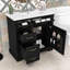 Meuble-lavabo avec lavabo en céramique, 4 tiroirs, tablette réglable et porte à fermeture en douceur-22482093