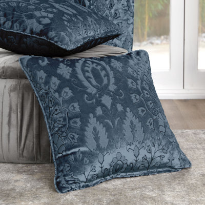 Trinity Floral Blue Square Cushion