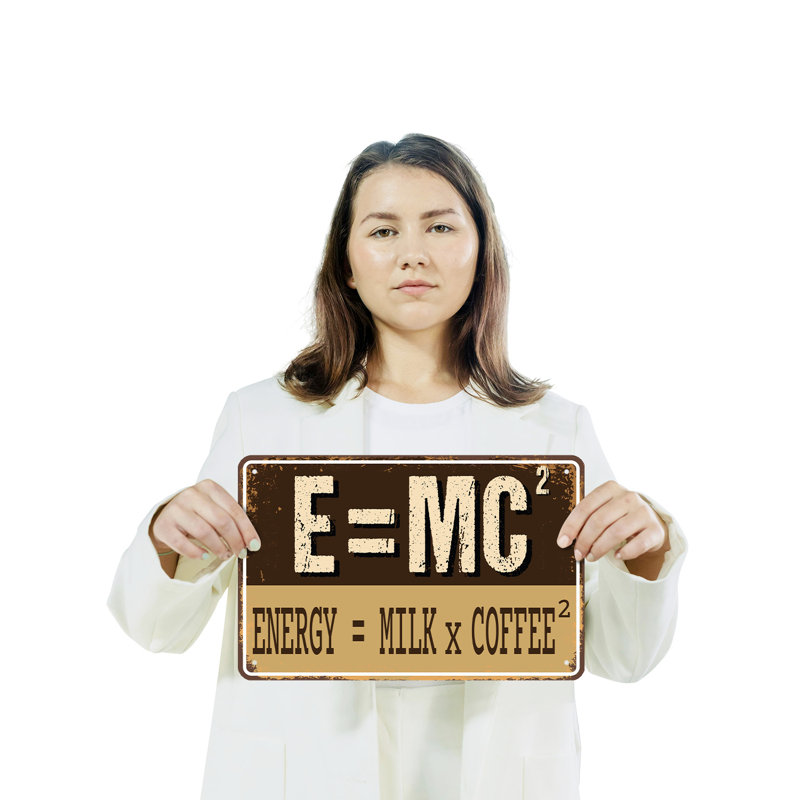 Enseigne en aluminium «Coffee is important» 10 po x 14 po, H 10 po x l 14 po x P 0,1 po, Blanc