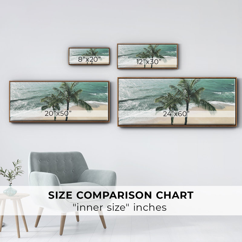 Maui Palm, impression sur toile encadrée, Noyer, H 12 po x l 30 po x P 1,5 po