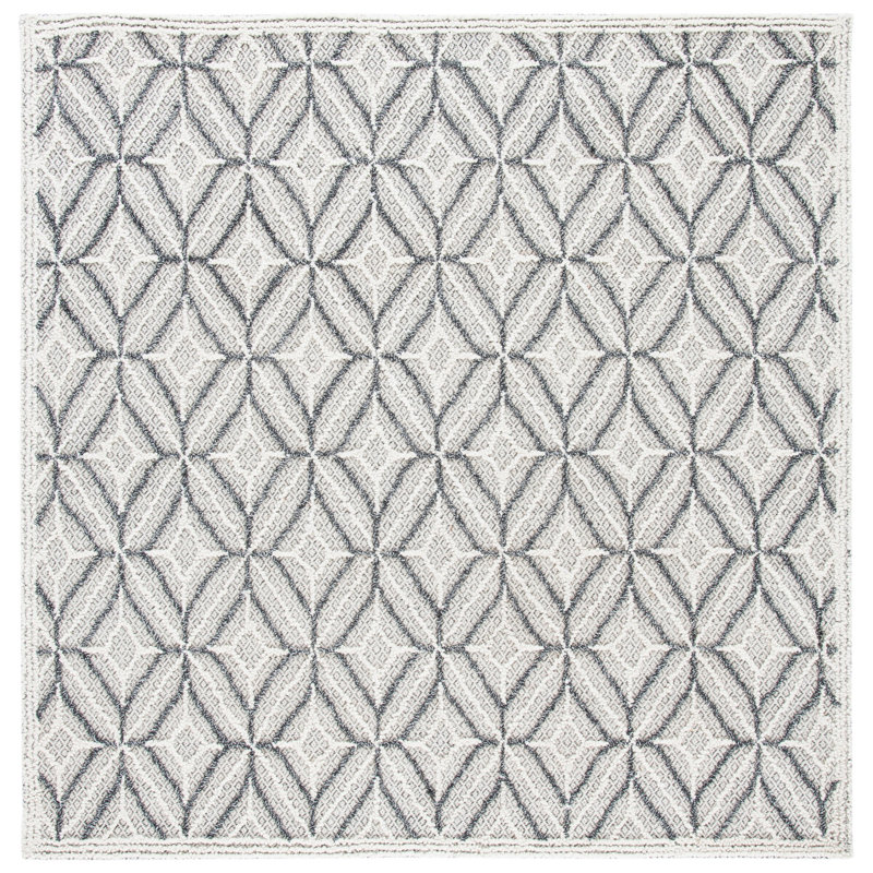 Tapis en laine touffeté à la main Loretto, Carré 6 pi