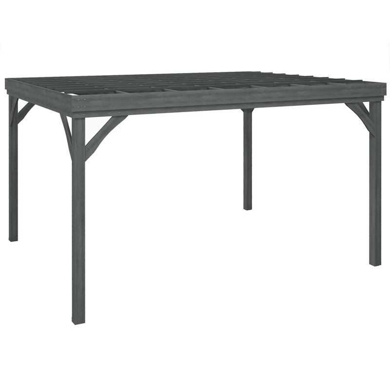 Pergola d'extérieur 10 pi x 12 pi Outsunny, L 120 po x P 144 po, Gris