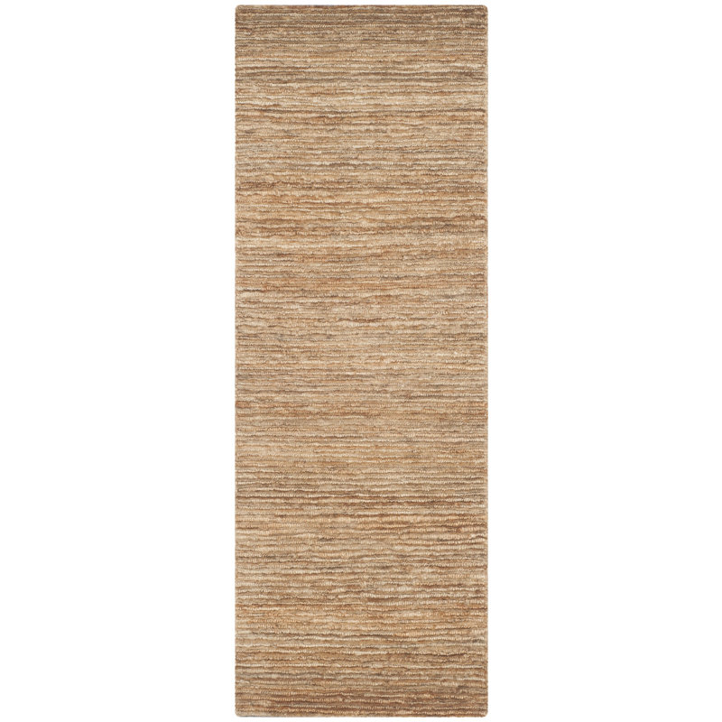Tapis en jute de couleur unie Seden, Tapis de couloir 2 pi 6 po x 8 pi