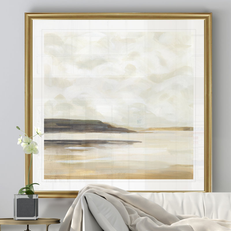 «Lika Cloudy Coast I» par Victoria Borges, reproduction d'art sur toile encadrée, Cadre doré
