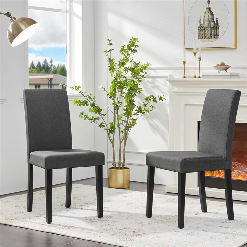47.7cm H Fabric Upholstered Parsons Chair, Dark Grey