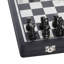 Ensemble de jeu d'échecs en métal noir avec compartiment de rangement Scheele