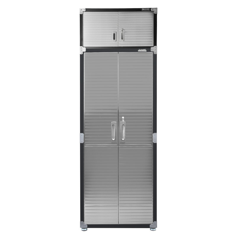 Seville Classics UltraHD 2-Piece Storage Cabinet Set, 30" W x 18" D x 90.5" H, Graphite