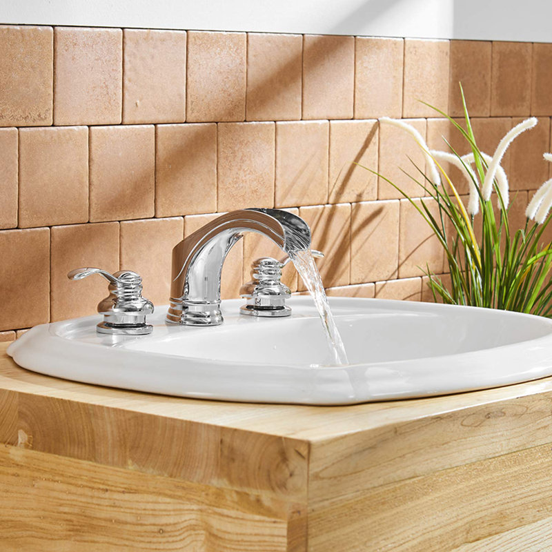 2-handle Bathroom Faucet with Drain Assembly, Chrome