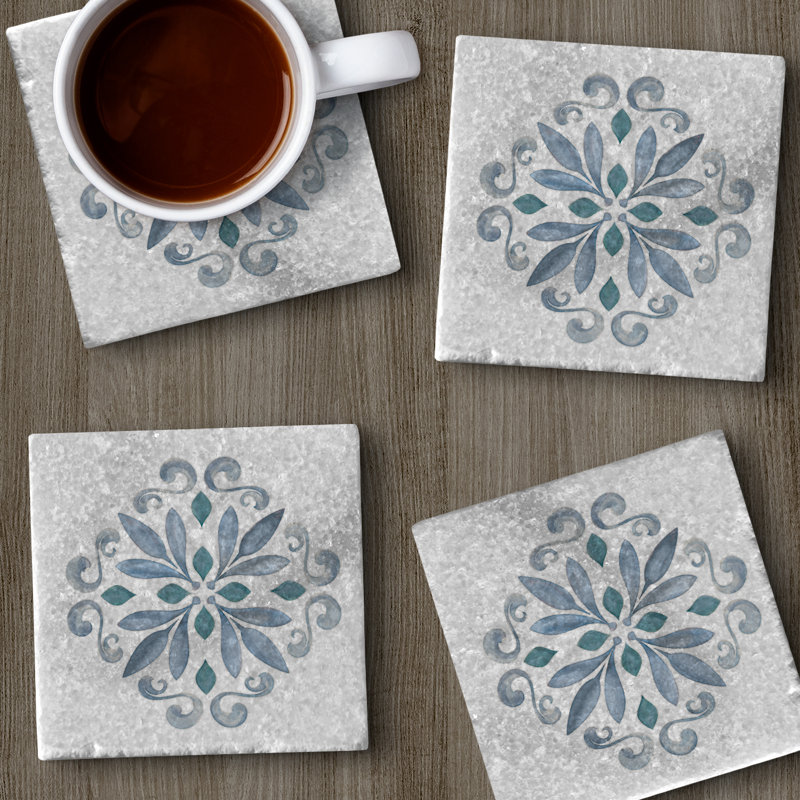 Stoneware Square 4 Piece Coaster Set