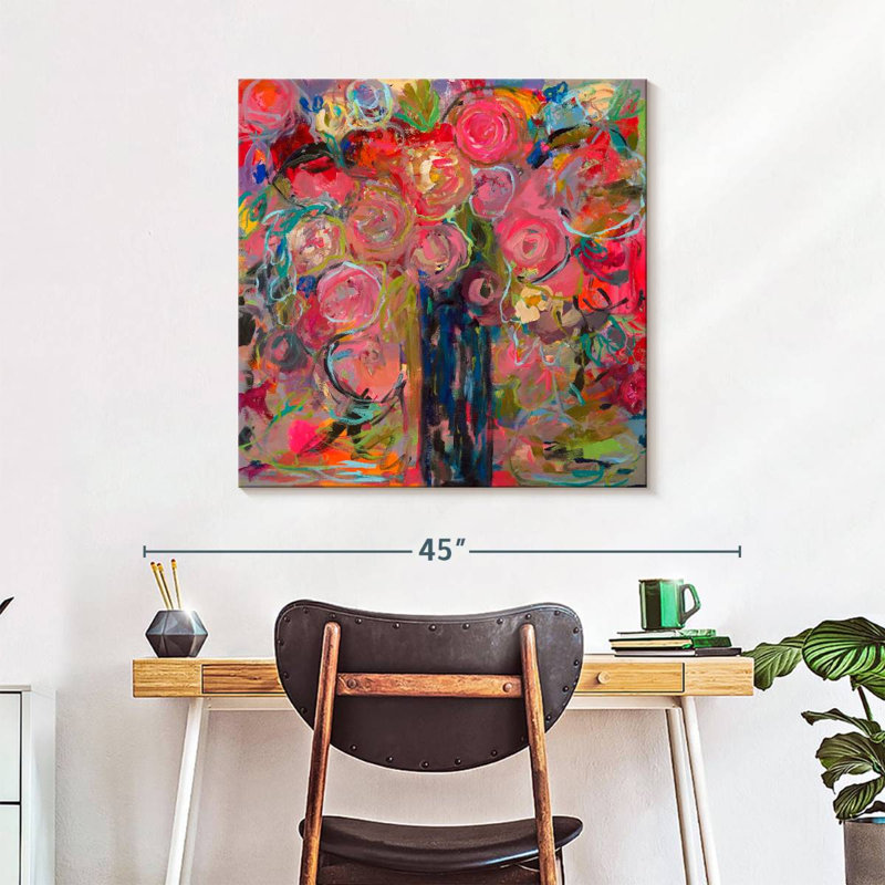 Impression florale sur toile, H 30 po x l 30 po x P 1,25 po