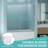 56"-60" W X 58" H Double Sliding Bathtub Shower Door, Semi-Frameless Bypass Tub Door, 1/4" (6Mm) Tempered Glass With Explosion-Proof Film, Adjustable Aluminum Alloy Frame
