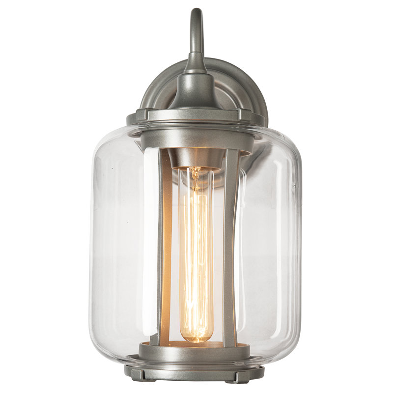 Fairwinds Outdoor Sconce - Clear Glass, 12.4" H x 7" W x 9.8" D, Coastal Burnished Steel