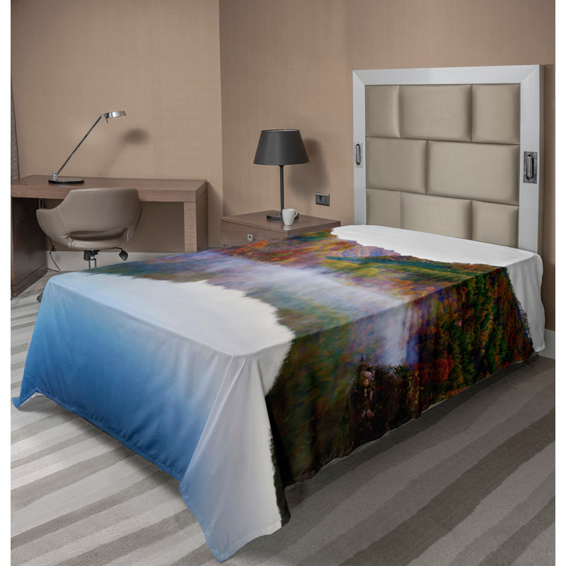 Multicolore Ambesonne, Drap plat pour lit simple
