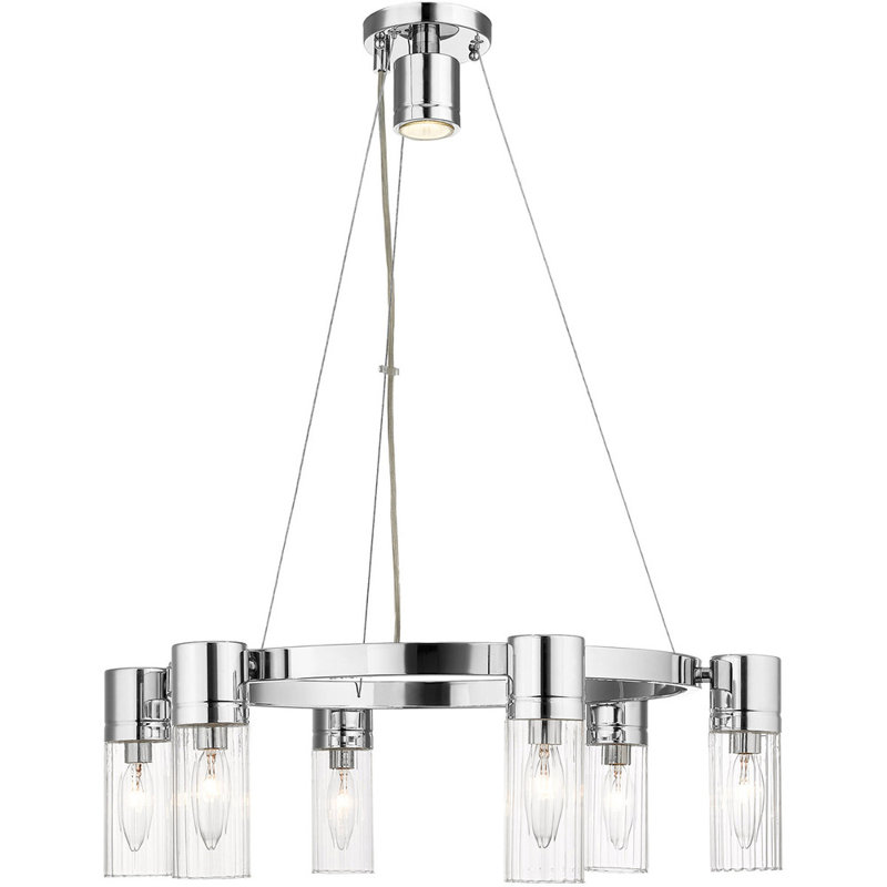 6 - Light Wagon Wheel Chandelier