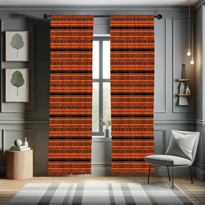Ornaments Semi-Sheer Rod Pocket Sliding Panel, 28" x 95"