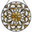 Panneau de vitrail ornement floral 12 "H 12"