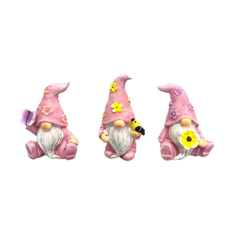 3 pièces gnome de Pâques résine résine articles de bureau décorations mignonnes pour les balcons ou les plantes en pot cadeau de Pâques printemps décoration ornements de bureau