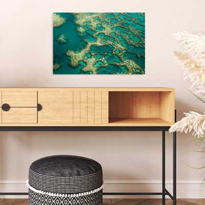 Motif de récif turquoise, impression de paysage abstrait nature vibrante