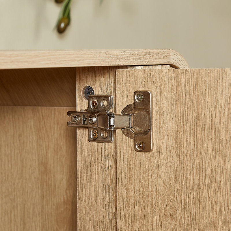 Meuble télé 63 po avec rangement ouvert, Naturel