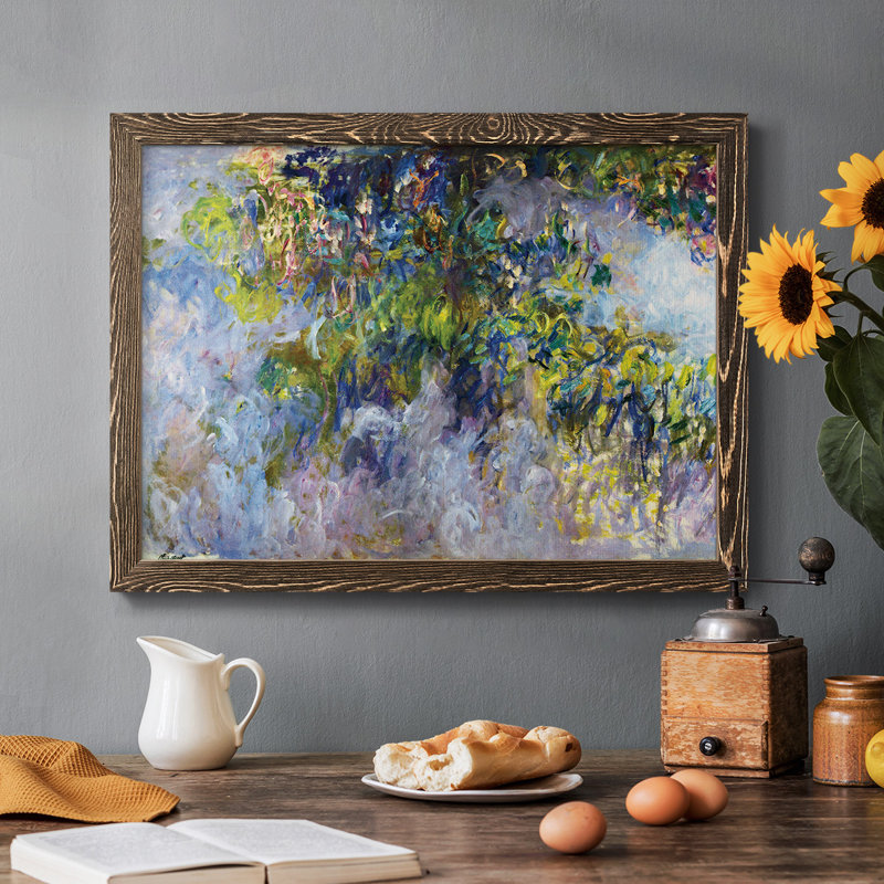 Wisteria [1] par Monet, reproduction d'art sur toile, Noyer, H 26 po x l 38 po