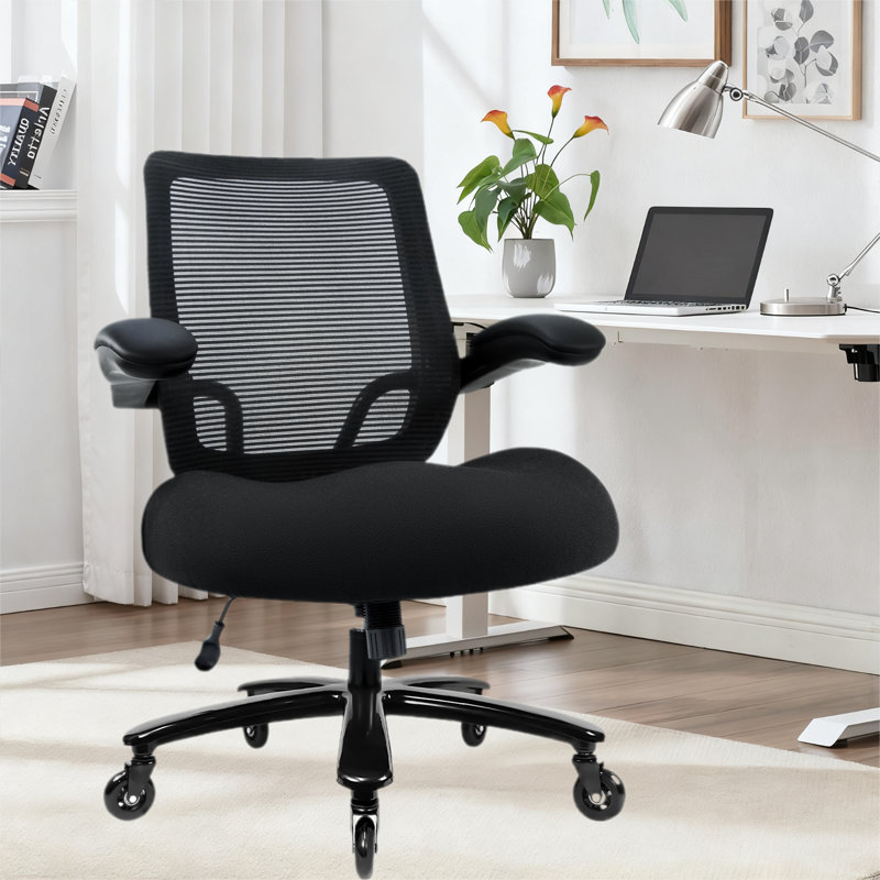 Hristos Heavy Duty 500LBS Ergonomic Office Chair With Adjustable Back Tilt and Lumbar Support, Black