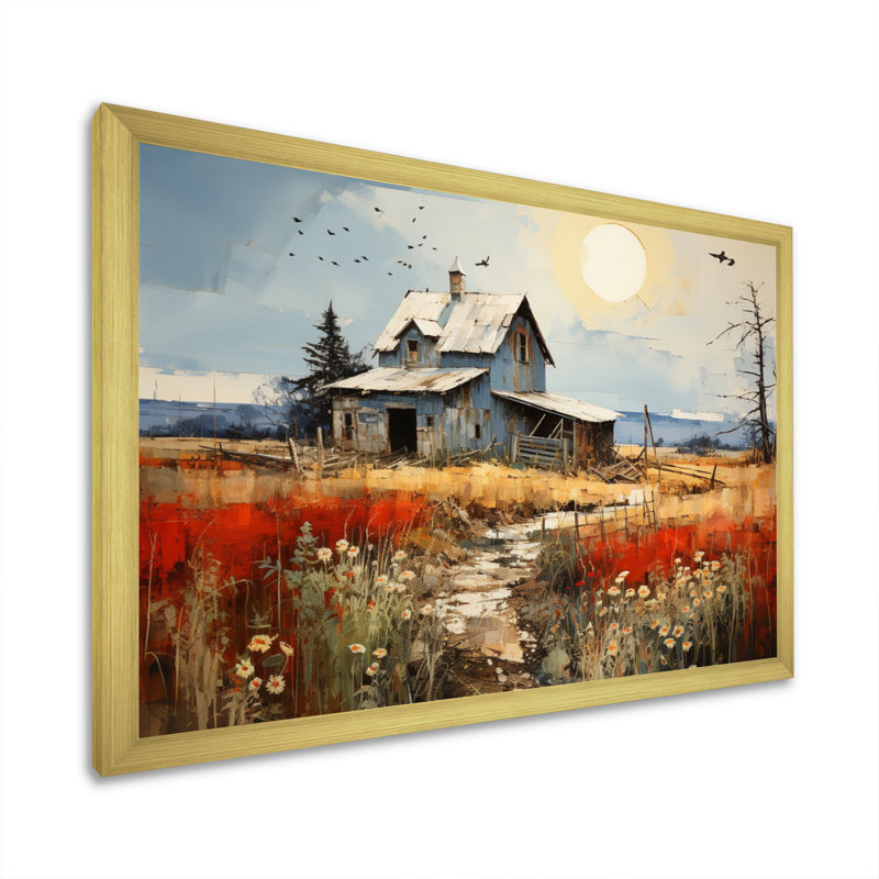 Collage Martella Farmhouse - impression, H 16 po x l 32 po x P 1 po, Encadrement doré