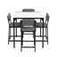 Ensemble de table de salle à manger à hauteur de comptoir 5 pièces Modern Minimalist-753531011