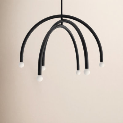 Yula 6-Light Chandelier in Matte Black