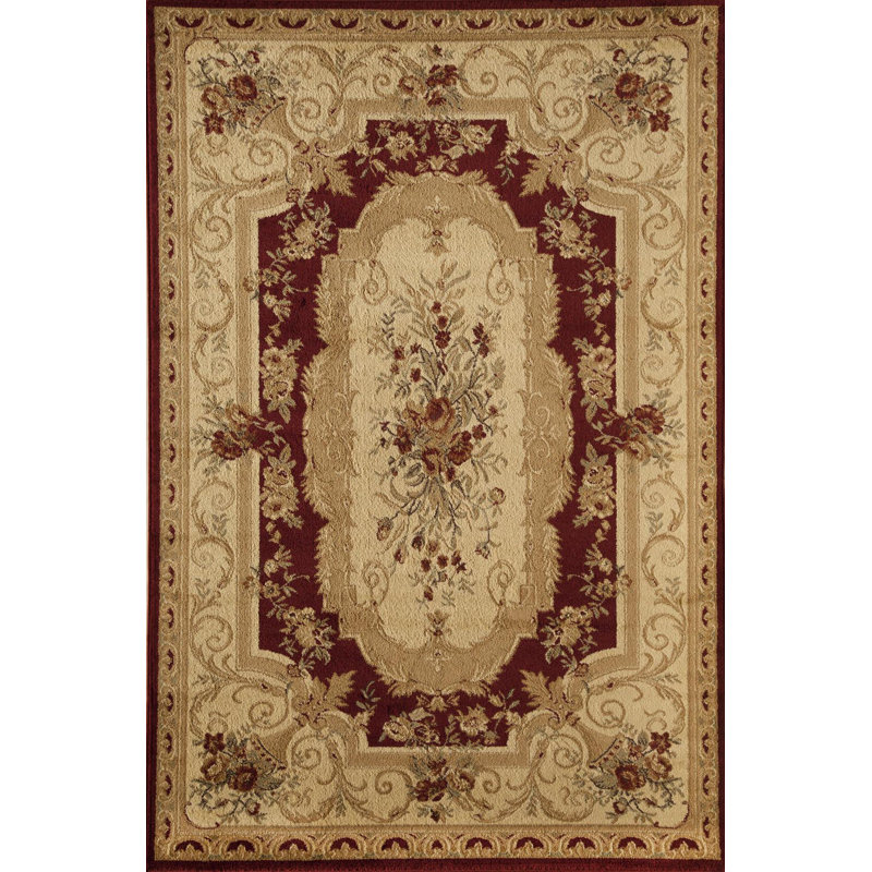Tapis oriental rouge / ivoire Berghoff, Rectangle 7 pi 10 po x 10 pi 10 po