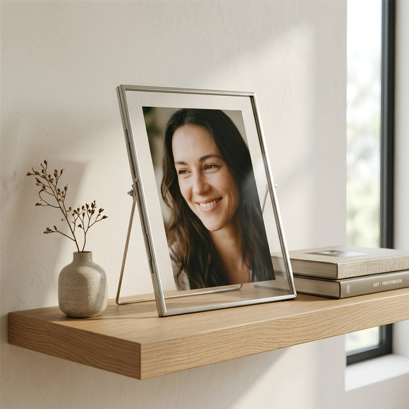 Nicola Spring - Standing Metal Picture Photo Frame, Silver, 1, 20cm x 25cm