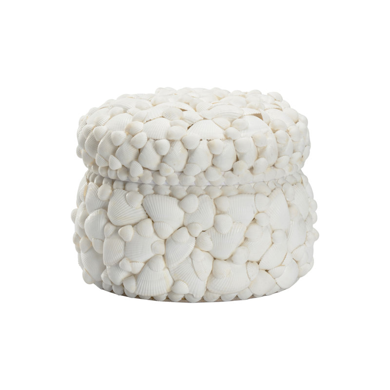 Round White Shell Box