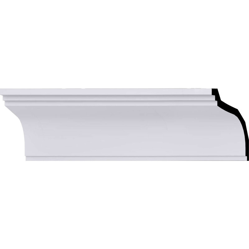 3 3/4"H x 4 1/8"P x 5 5/8"F x 94 1/2"L Dylan Traditional Smooth Crown Moulding