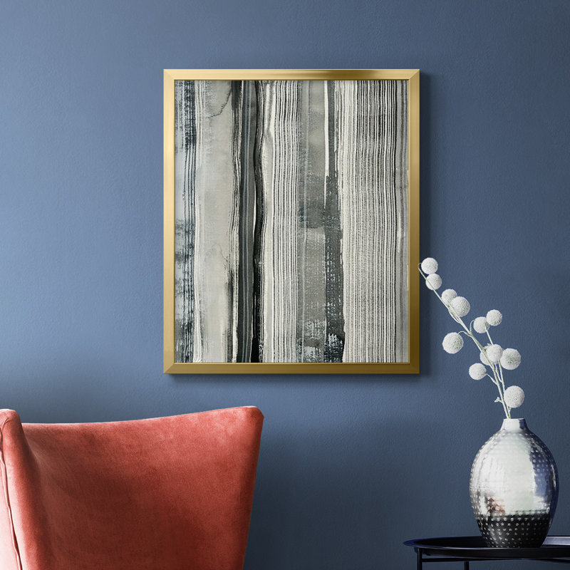 Toile encadrée de qualité supérieure Differing Parallels II - prête à être accrochée, Or, H 20 po x l 16 po