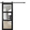 Porte de grange robuste en verre dépoli Lucia 2552, rail noir mat de 2 m (6,6 pi), quincaillerie robuste, porte intérieure à panneau plein de 45,7 cm x 203,2 cm (18 po x 80 po), verre clair, rail noir