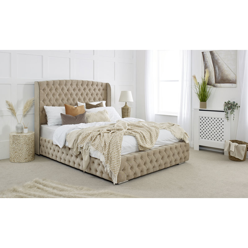 Jaidan Upholstered Bed, Beige, Single (3')