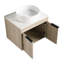 Meuble-lavabo mural 24 po. Chêne blanc avec cuve en céramique. Porte à fermeture en douceur pour un meuble-lavabo moderne