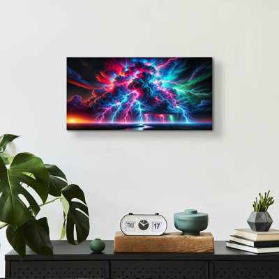 «Neon Thunder» par Rey Klimt, art mural en verre acrylique