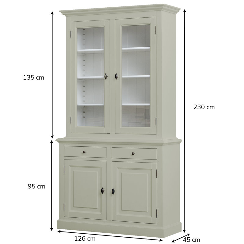 Ava-Kate Display Cabinet, Pebble Grey