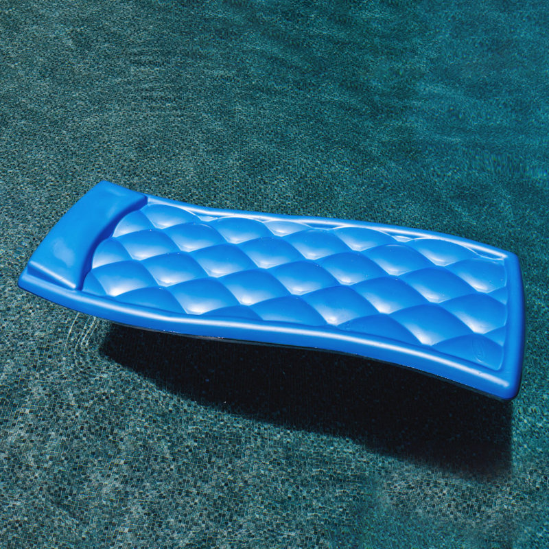 Big Joe Lounge Durable Foam Pool Lounger with Headrest, Peel-Resistant Foam, 6ft, Marina Blue