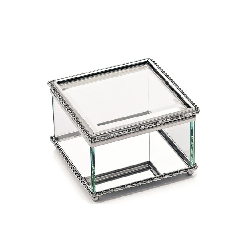Boîte à bijoux à charnière carrée, Oui