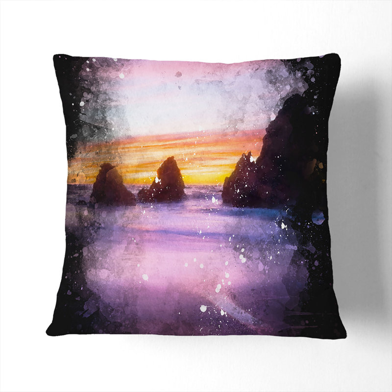 Square Throw Cushion, Black, 55cm H x 55cm W x 20cm D