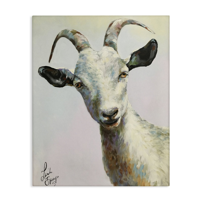 «Joe Modern Goat Portrait», art mural par Linda Sperruche, H 16 po x l 20 po